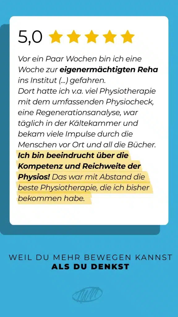 Kundenrezension MOJO Physiotherapie Hennef – Bewertung 5 Sterne, Erfahrungsbericht Patient