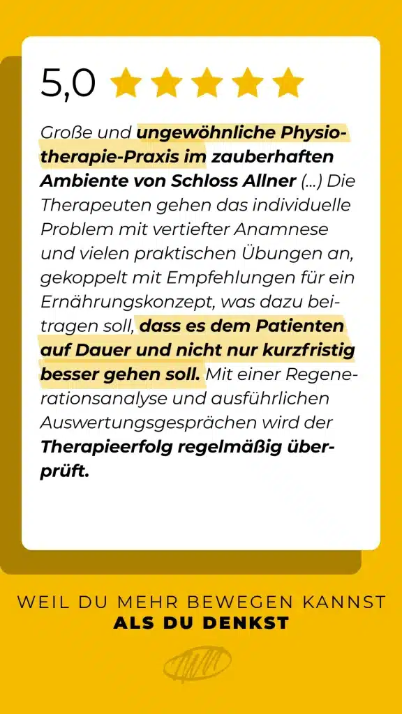 Kundenrezension MOJO Physiotherapie Hennef – Bewertung 5 Sterne, Erfahrungsbericht Patient